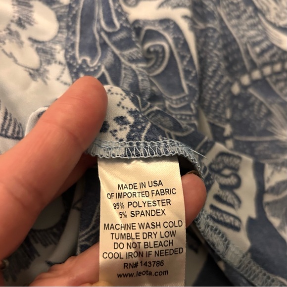 LEOTA New Perfect Wrap Dress Blue Bracelet Sleeve Large - Picture 11 of 12